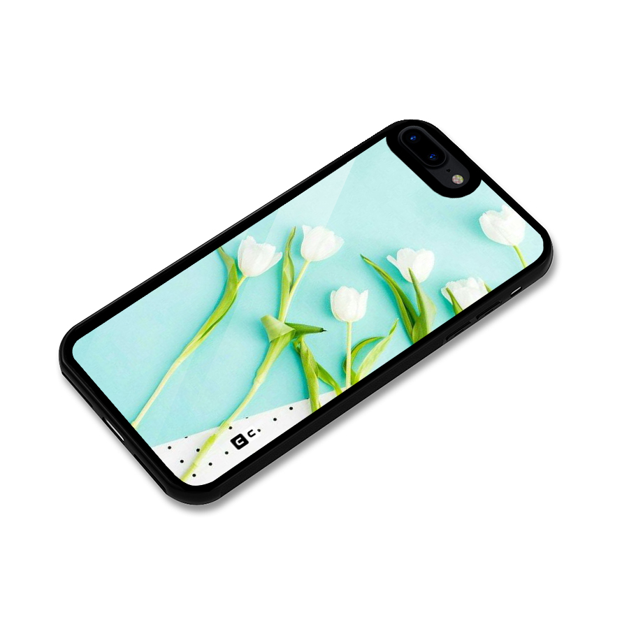 White Tulips Glass Back Case for iPhone 8 Plus
