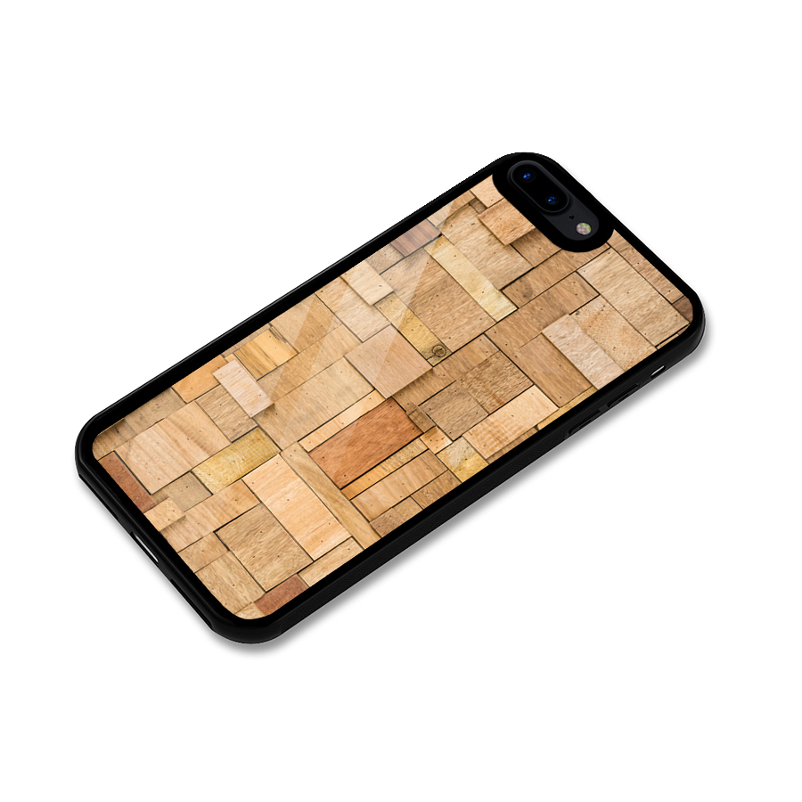 Wooden Blocks Glass Back Case for iPhone 8 Plus