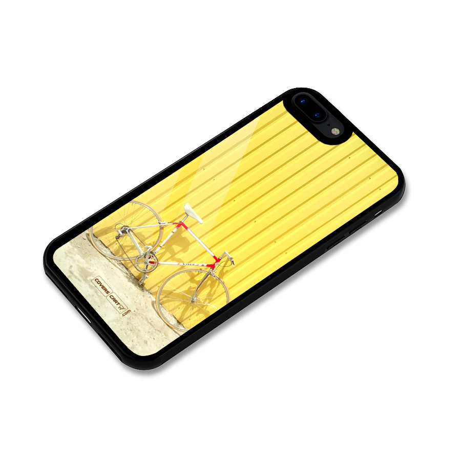 Yellow Cycle Classic Glass Back Case for iPhone 8 Plus