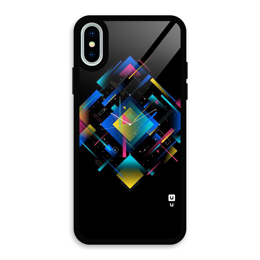 Abstract Clock Glass Back Case for iPhone X