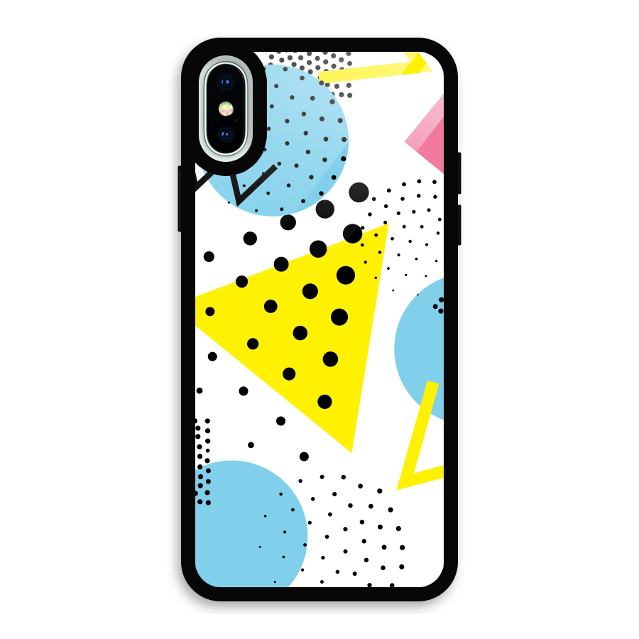 Abstract Geometry Glass Back Case for iPhone X
