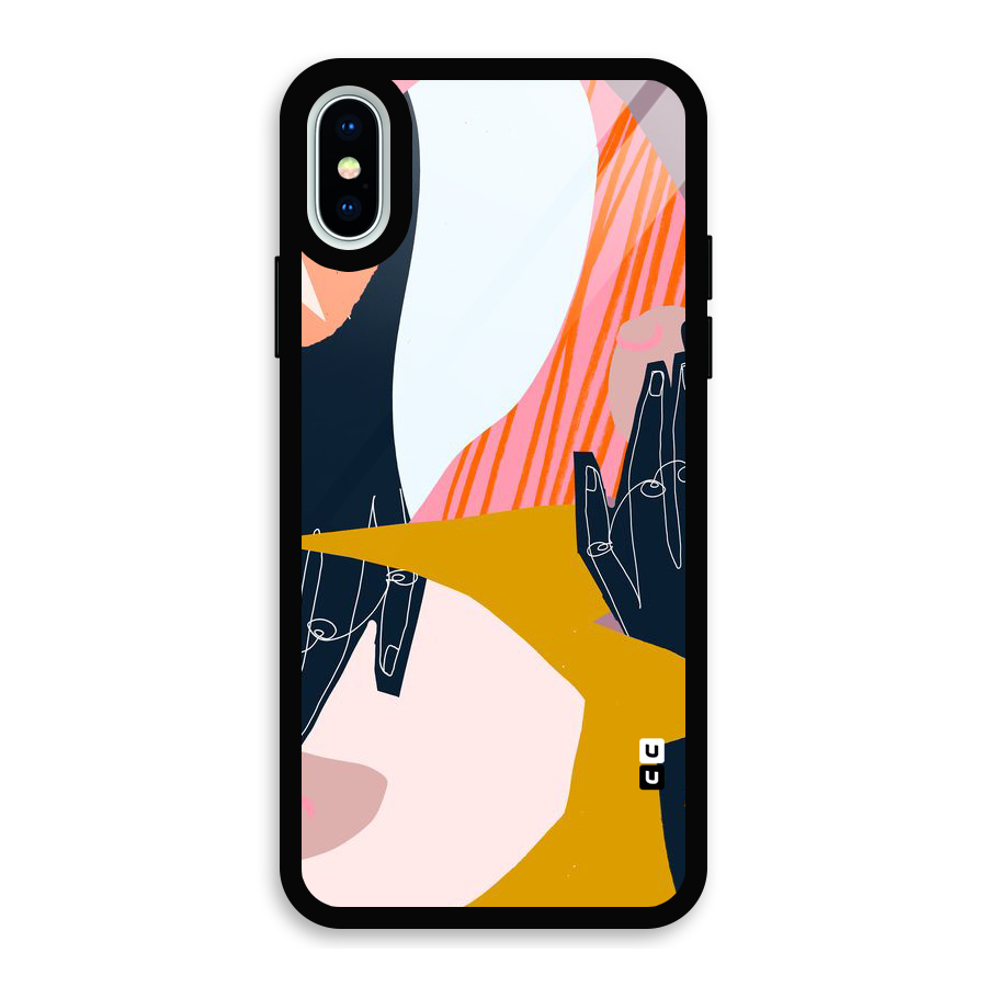 Abstract Hands Glass Back Case for iPhone X