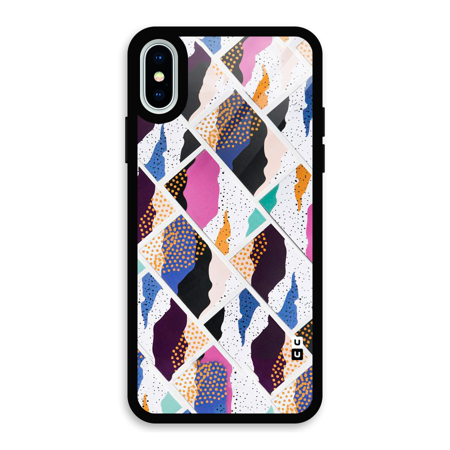 Abstract Polka Glass Back Case for iPhone X