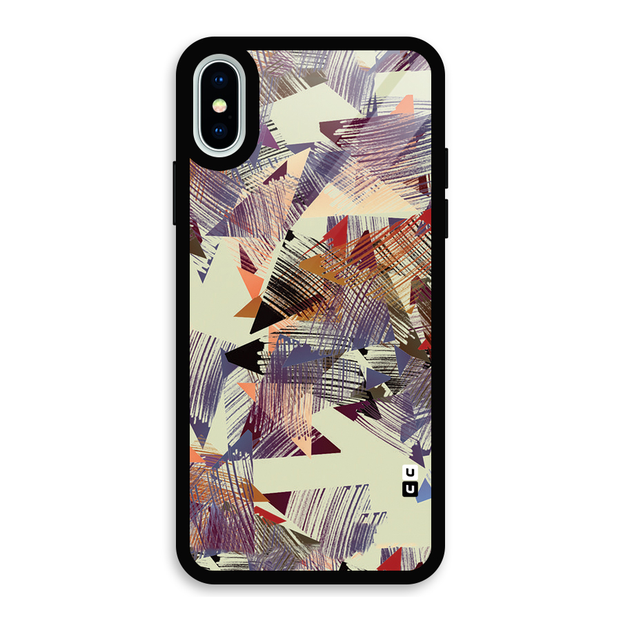 Abstract Sketch Glass Back Case for iPhone X