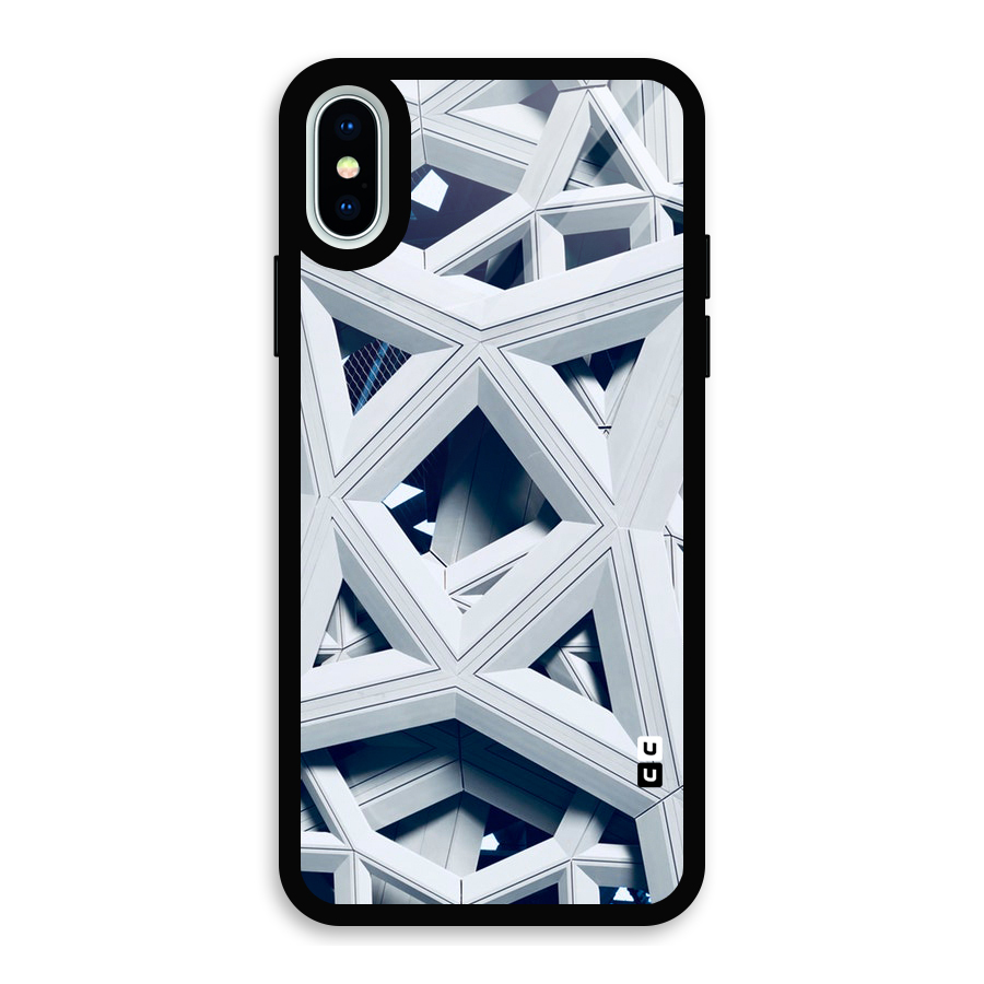 Abstract White Lines Glass Back Case for iPhone X