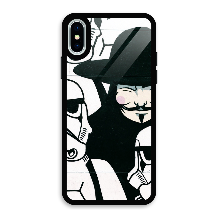 Anonymous Hat Glass Back Case for iPhone X