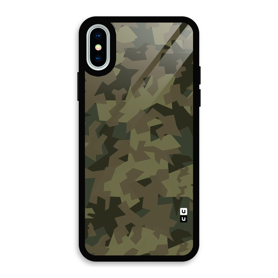 Army Abstract Glass Back Case for iPhone X