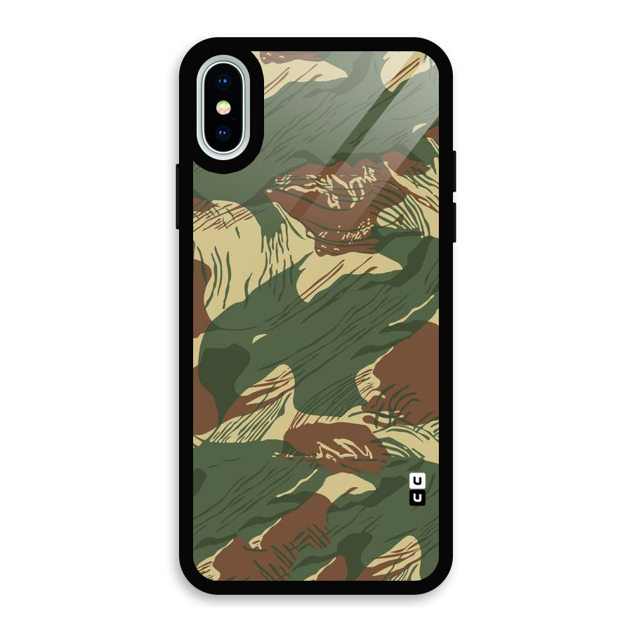Army Design Glass Back Case for iPhone X