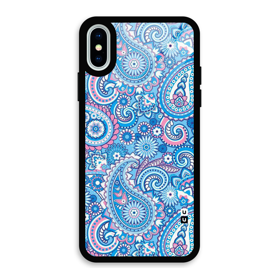 Artistic Blue Art Glass Back Case for iPhone X