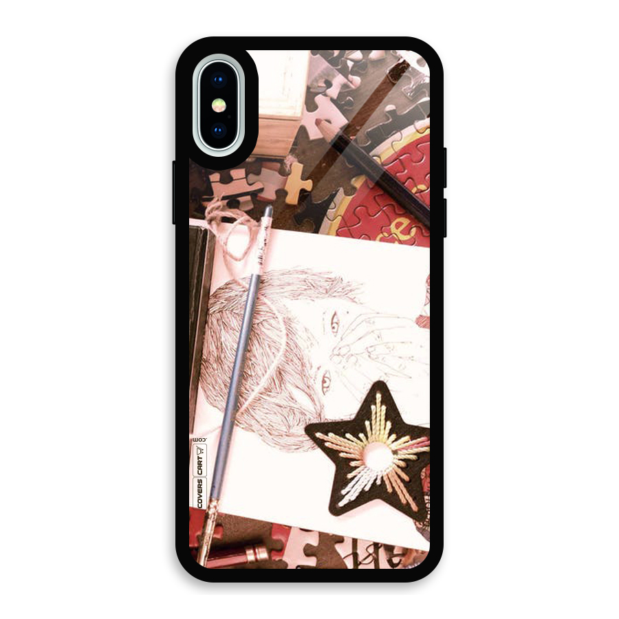 Artistic Messy Glass Back Case for iPhone X