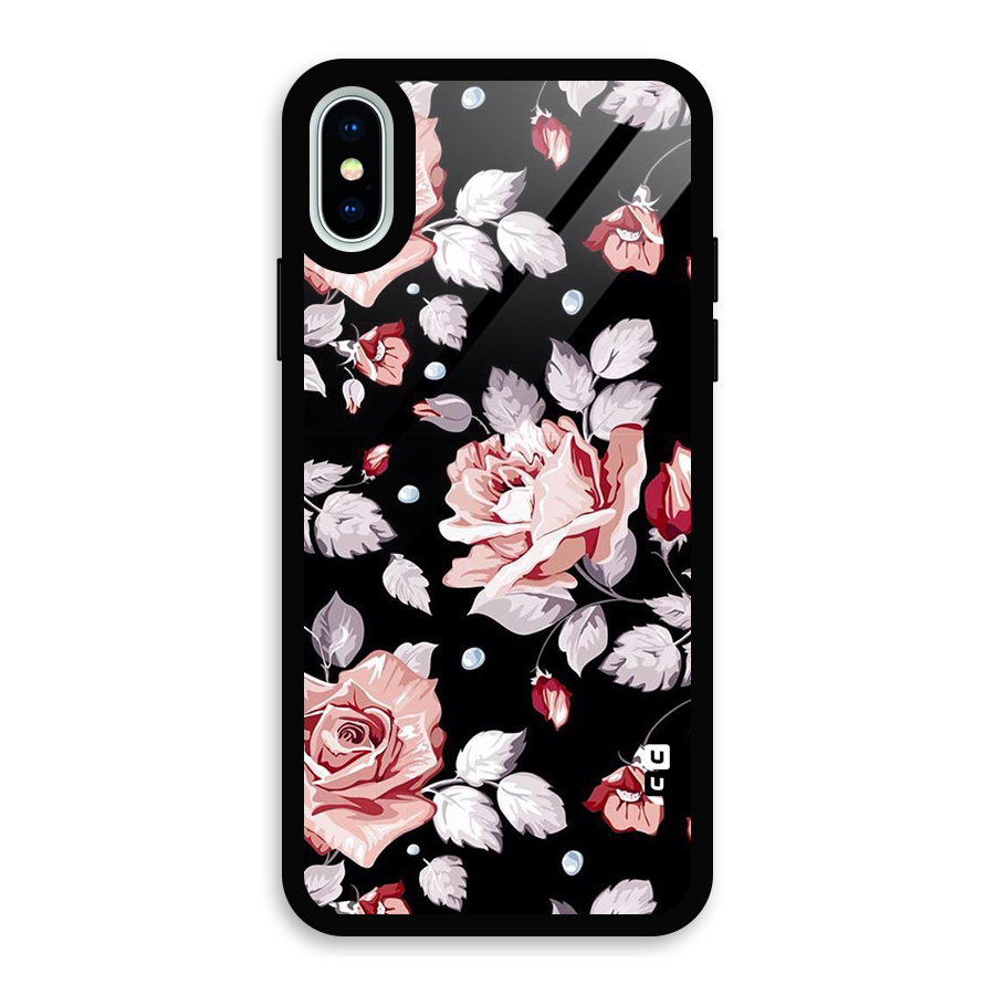 Artsy Floral Glass Back Case for iPhone X