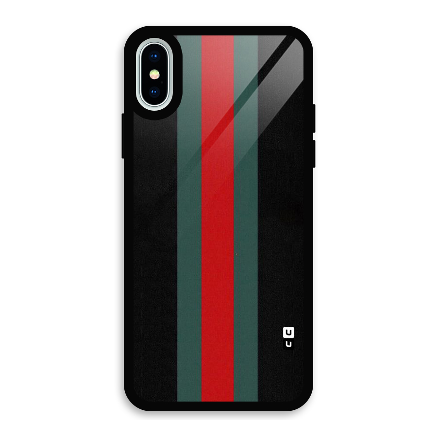 Basic Colored Stripes Glass Back Case for iPhone X