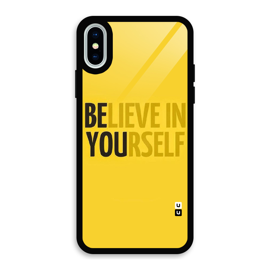 Believe Yourself Yellow Glass Back Case for iPhone X