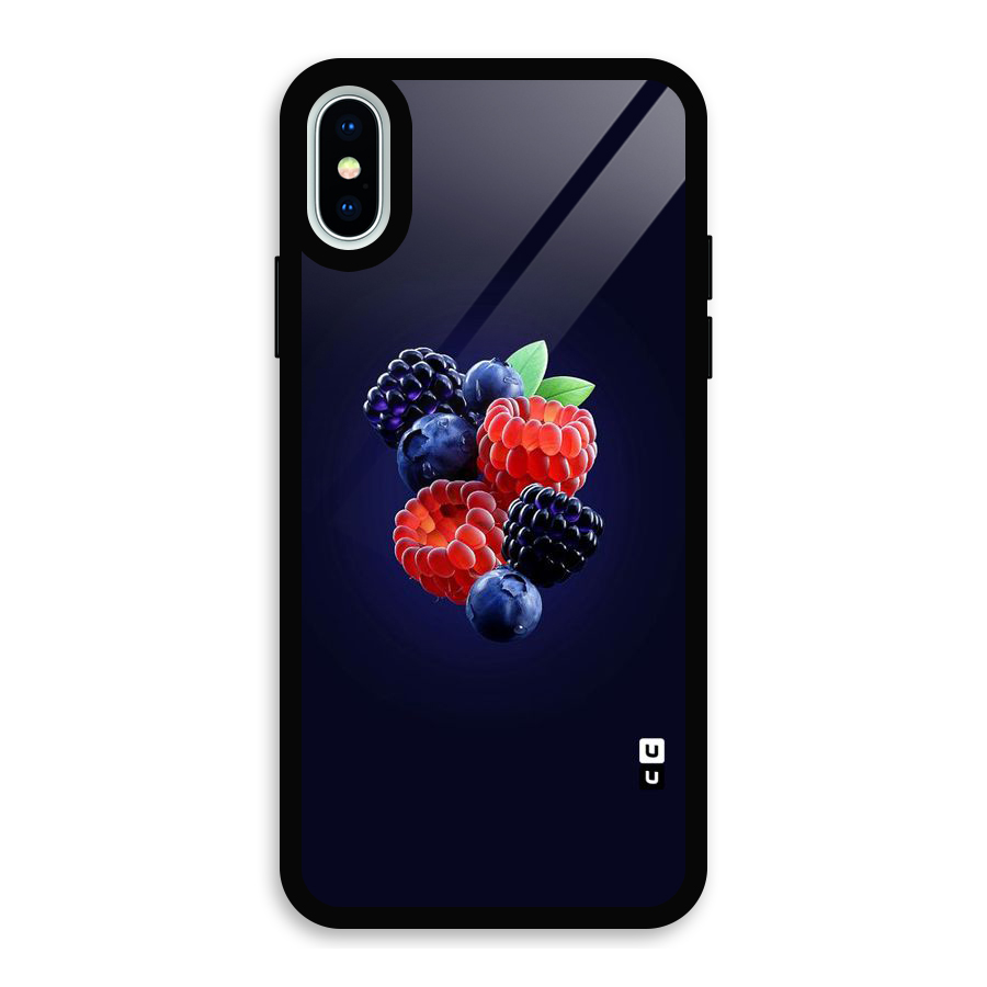 Berry Blast Glass Back Case for iPhone X