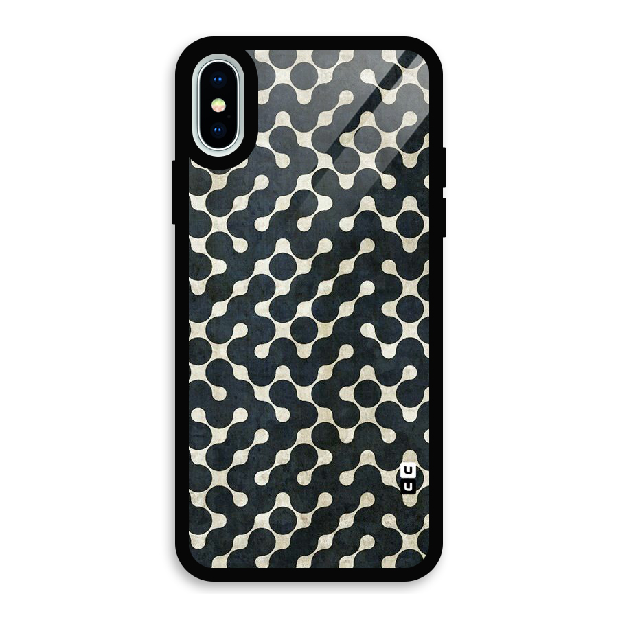 Black Maze Design Glass Back Case for iPhone X