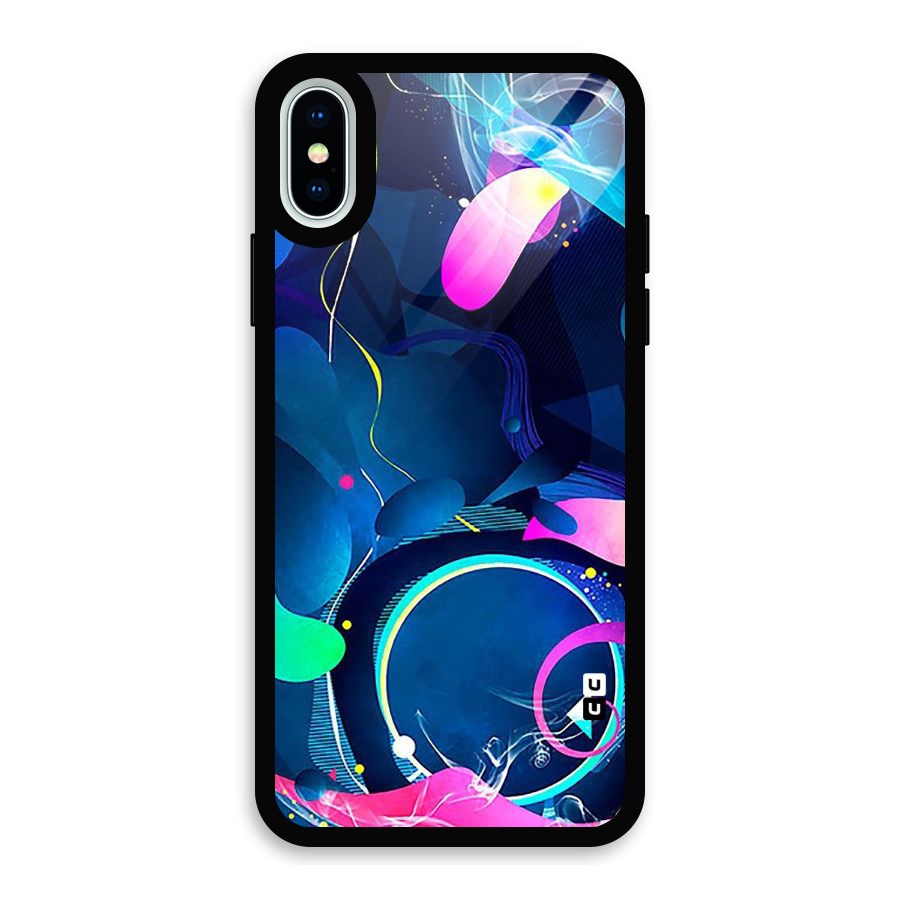 Blue Circle Flow Glass Back Case for iPhone X