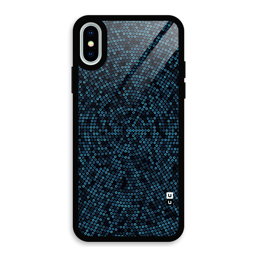 Blue Disco Lights Glass Back Case for iPhone X