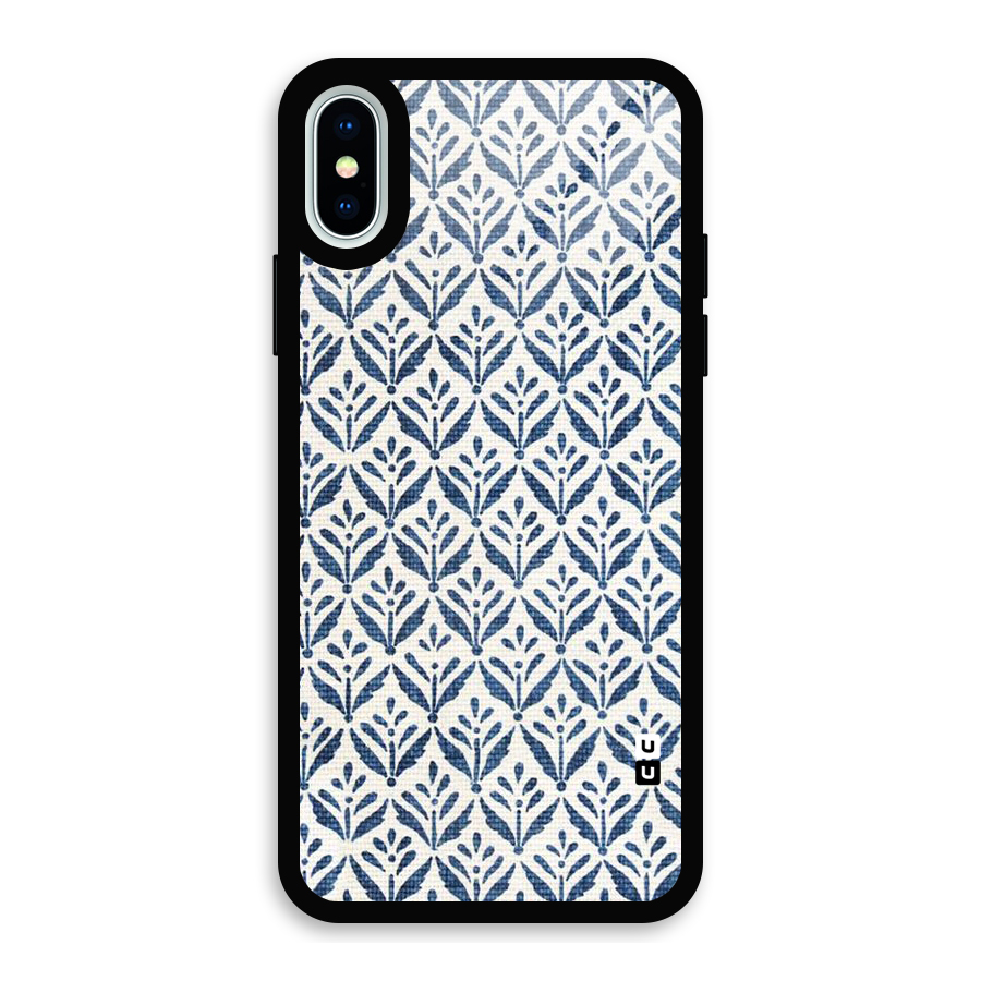 Blue Leaf Glass Back Case for iPhone X