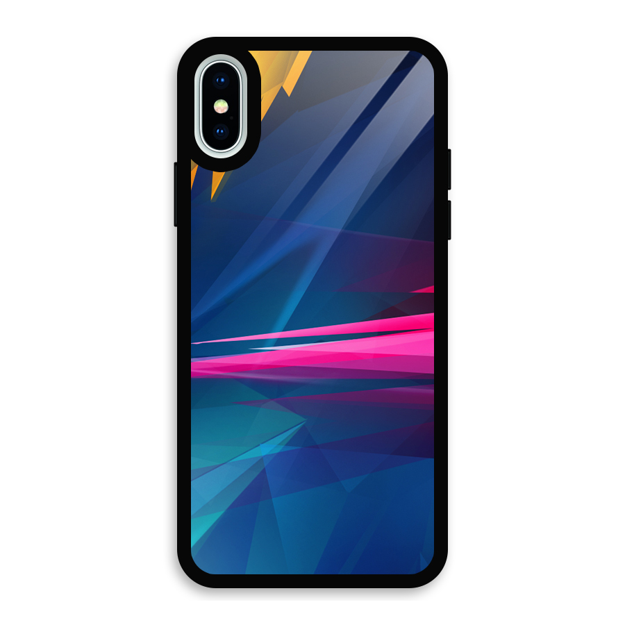 Blue Red Abstract Glass Back Case for iPhone X