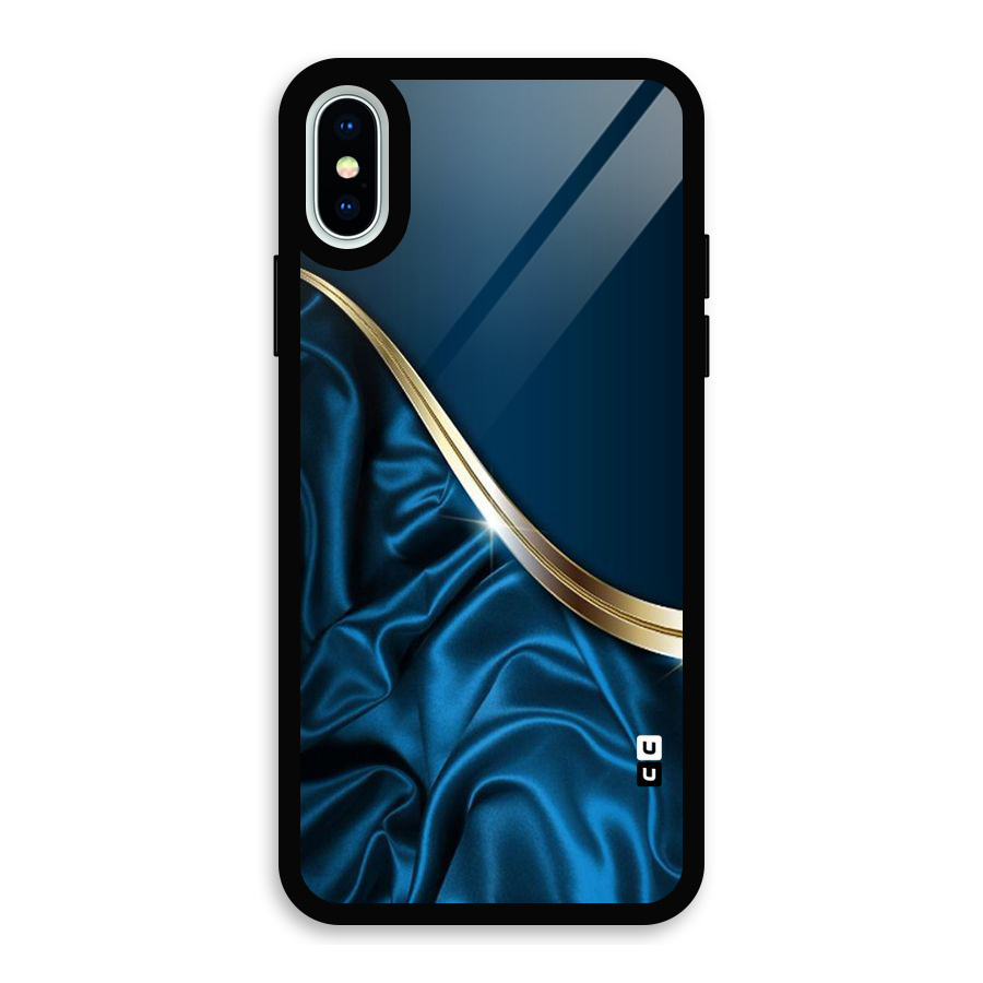 Blue Smooth Flow Glass Back Case for iPhone X