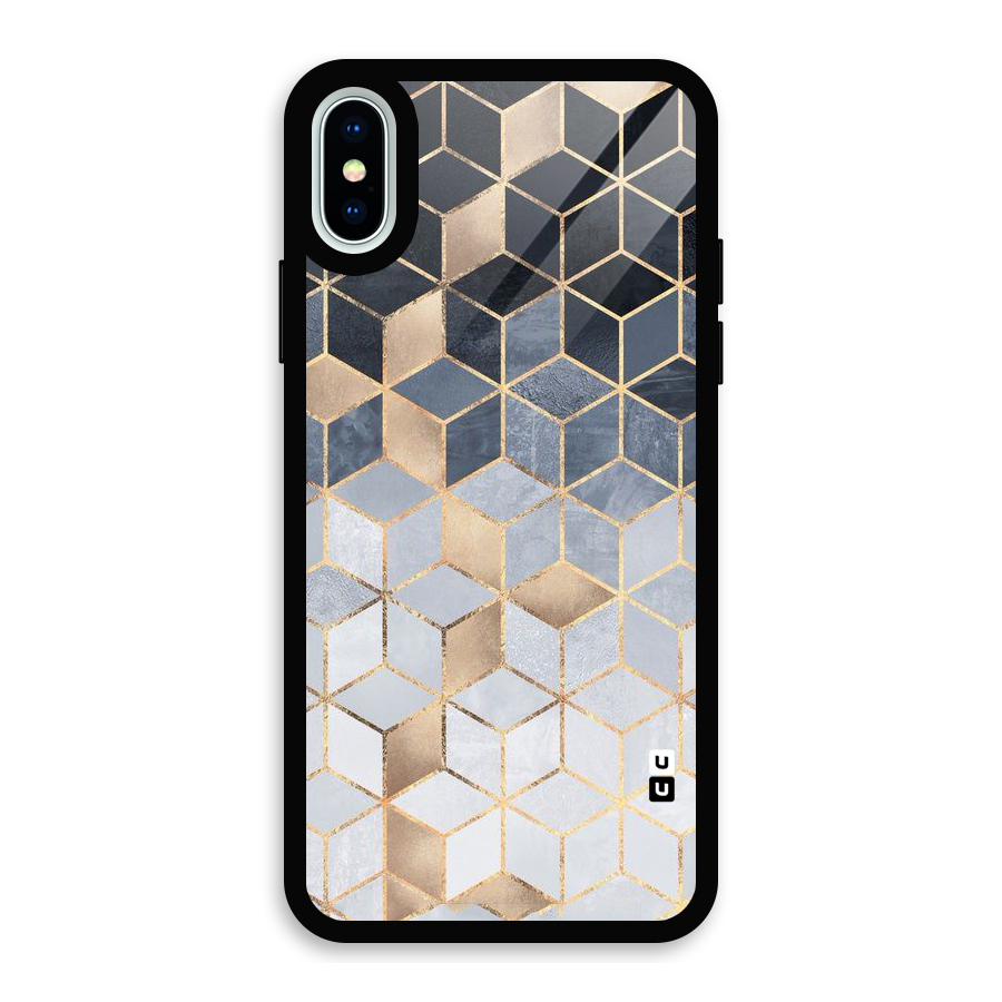 Blues And Golds Glass Back Case for iPhone X