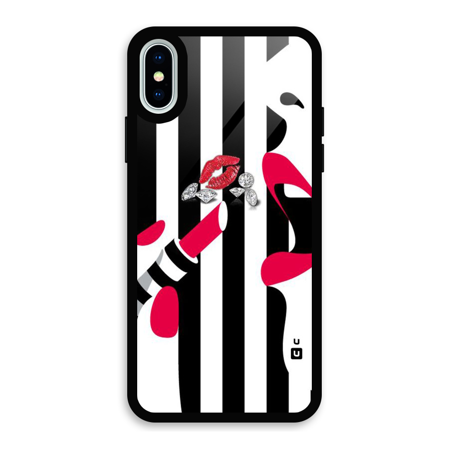 Bold Woman Glass Back Case for iPhone X