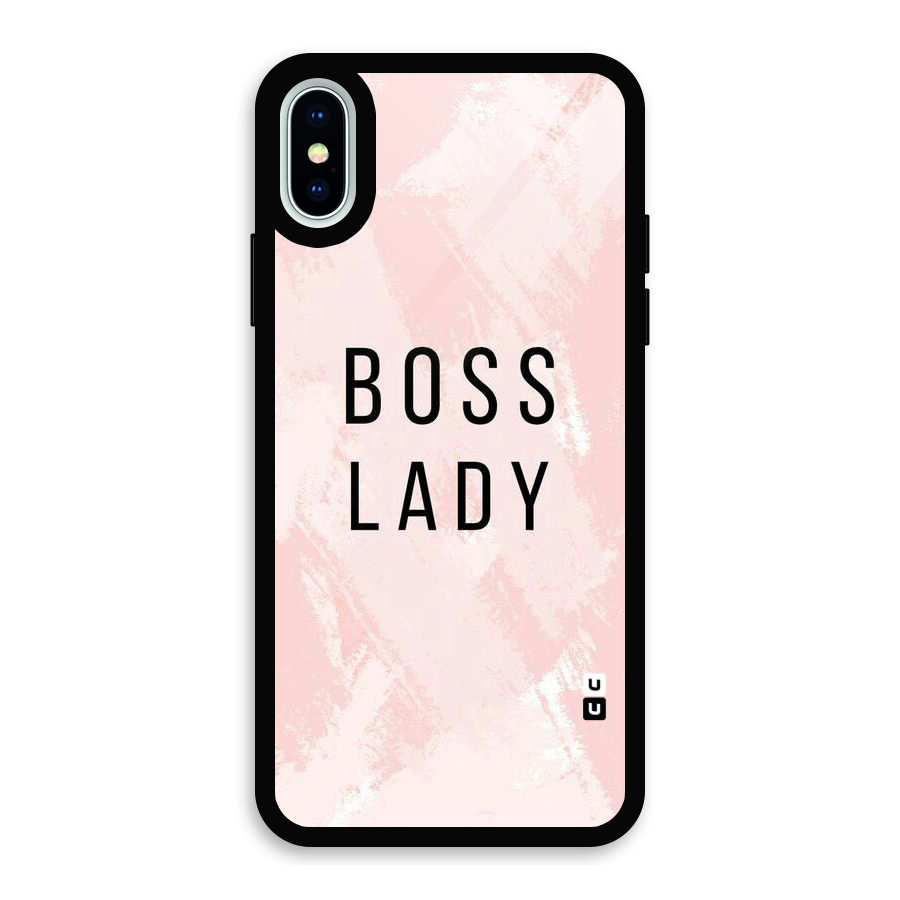 Boss Lady Pink Glass Back Case for iPhone X