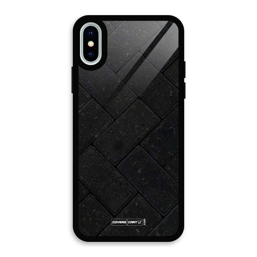 Bricks Pattern Glass Back Case for iPhone X