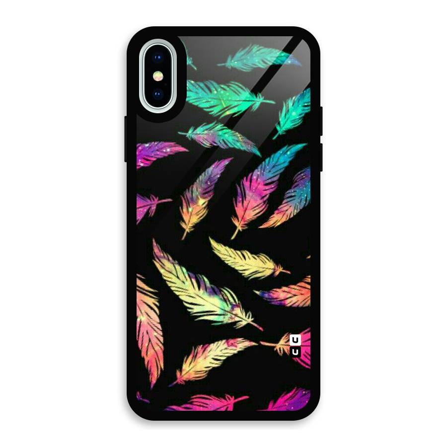 Bright Feathers Glass Back Case for iPhone X