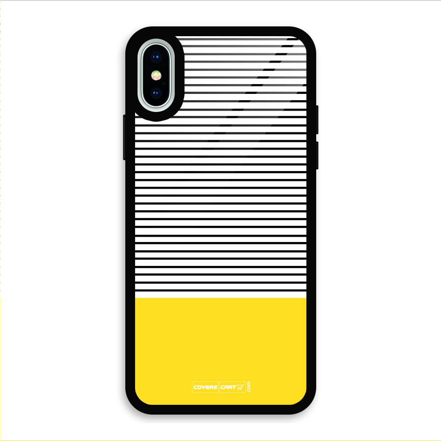 Bright Yellow Stripes Glass Back Case for iPhone X