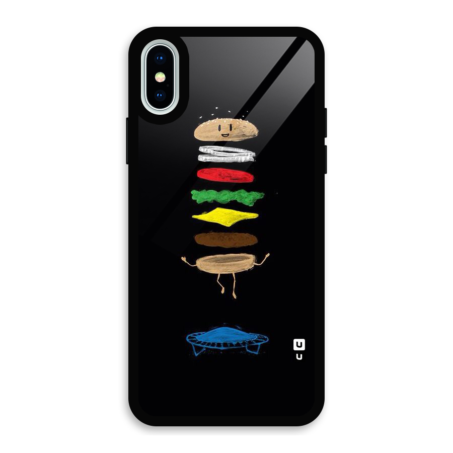 Burger Jump Glass Back Case for iPhone X
