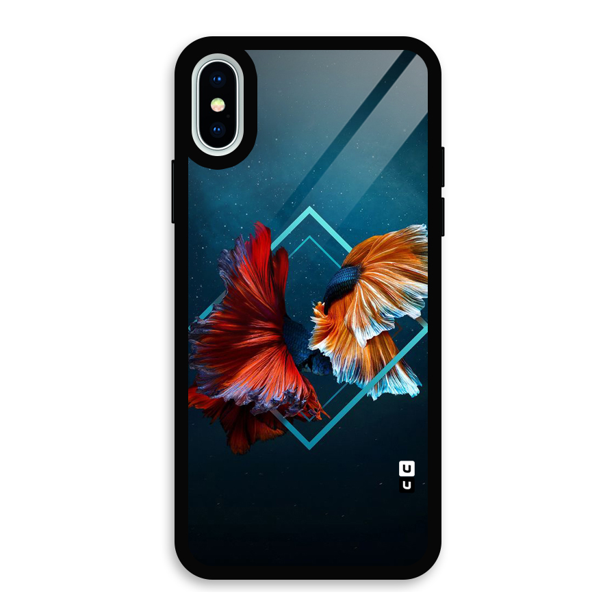 Butterfly Diamond Design Glass Back Case for iPhone X