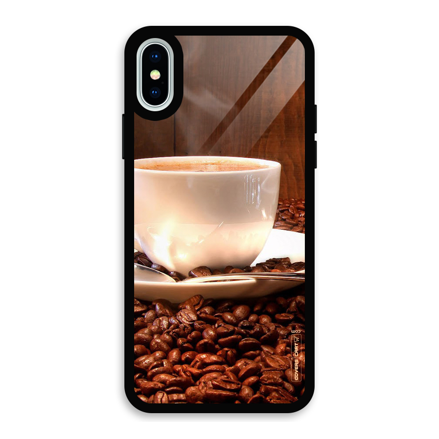 Caffeine Beans Glass Back Case for iPhone X