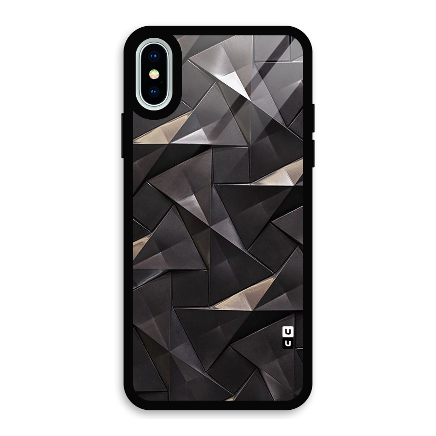 Carved Triangles Glass Back Case for iPhone X