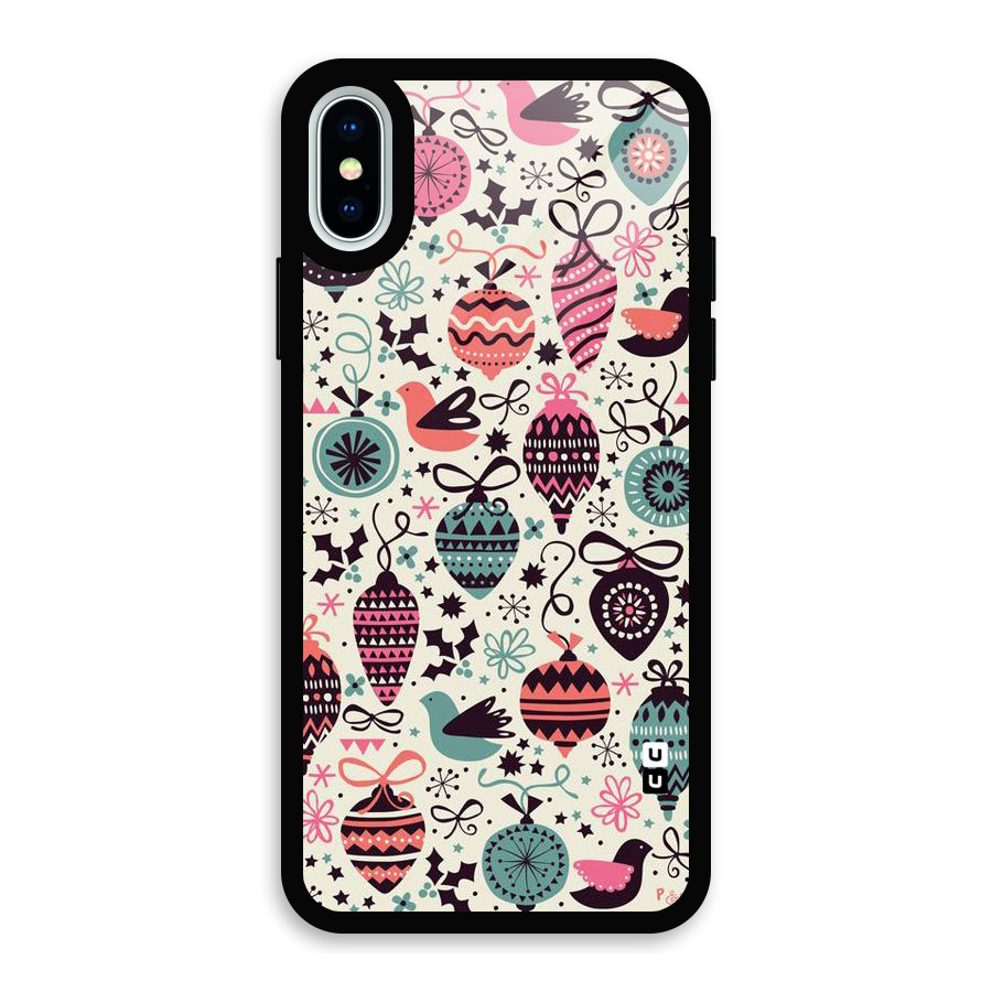 Celebration Pattern Glass Back Case for iPhone X