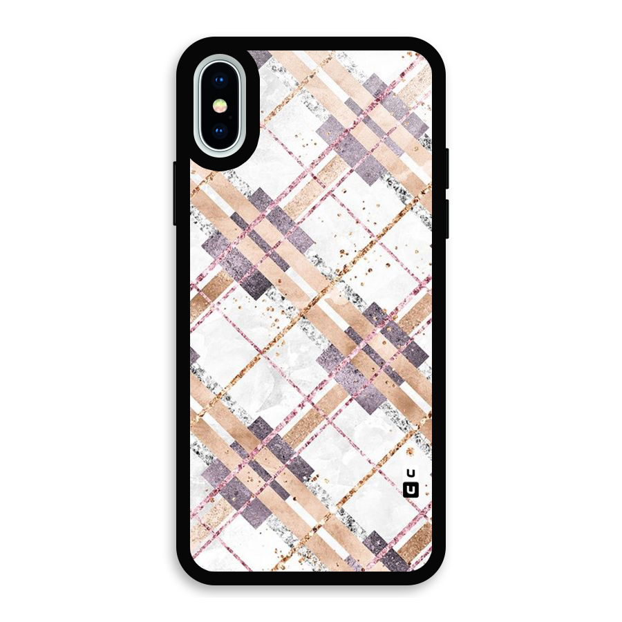 Check Trouble Glass Back Case for iPhone X