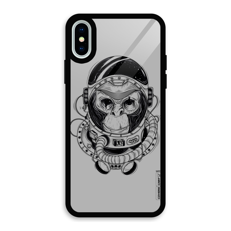 Chimpanzee Astronaut Glass Back Case for iPhone X