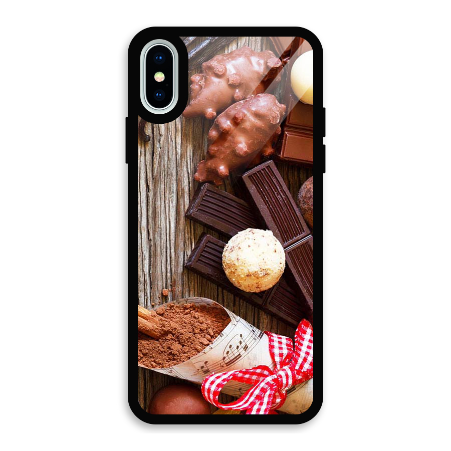 Chocolate Candies Glass Back Case for iPhone X