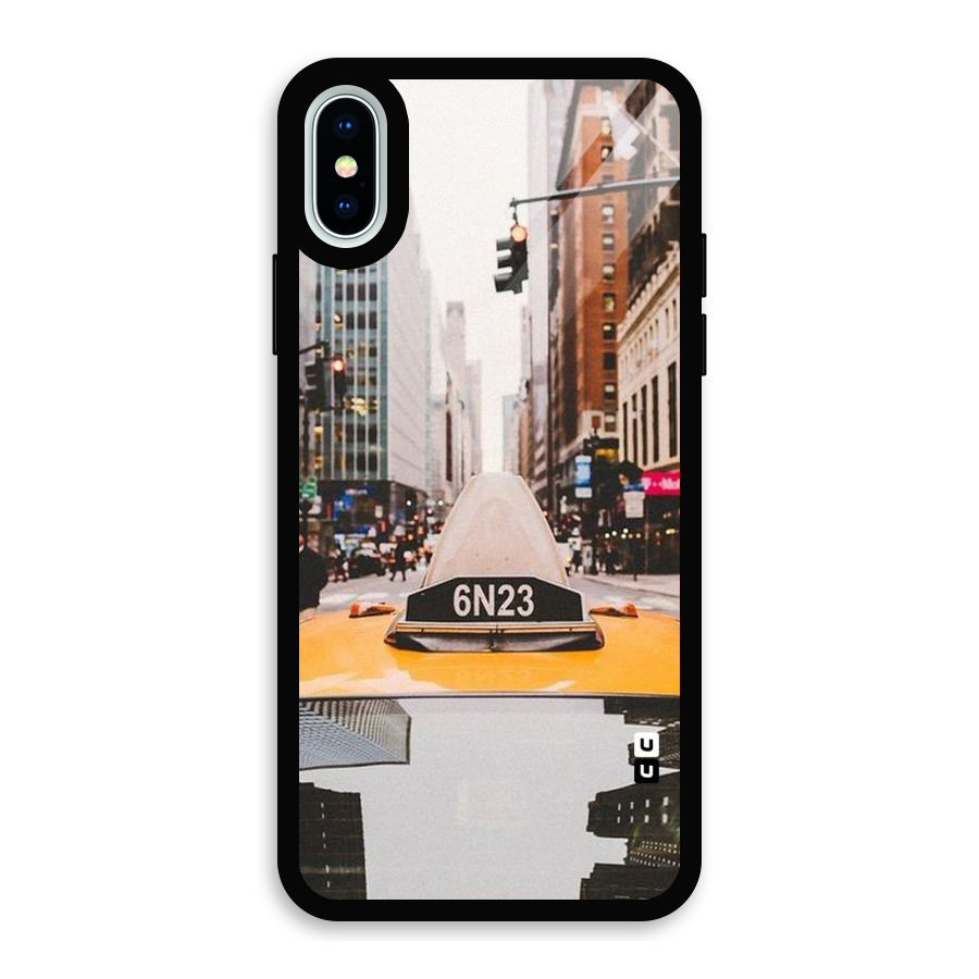 City Taxi Glass Back Case for iPhone X