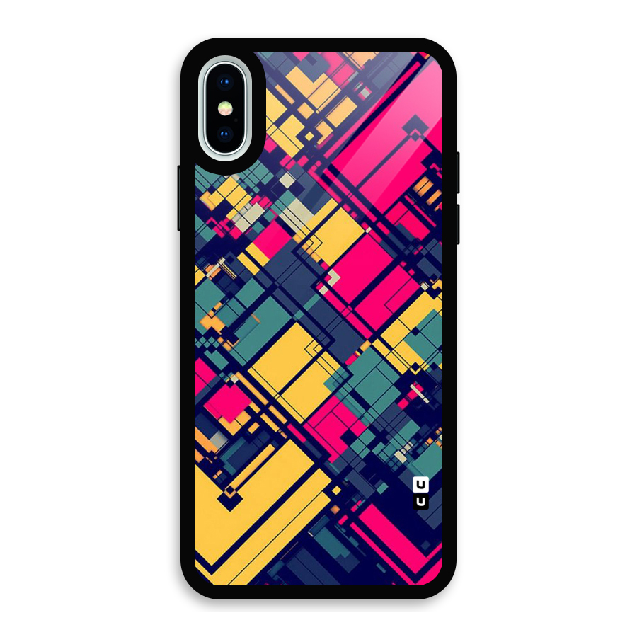 Classic Abstract Coloured Glass Back Case for iPhone X