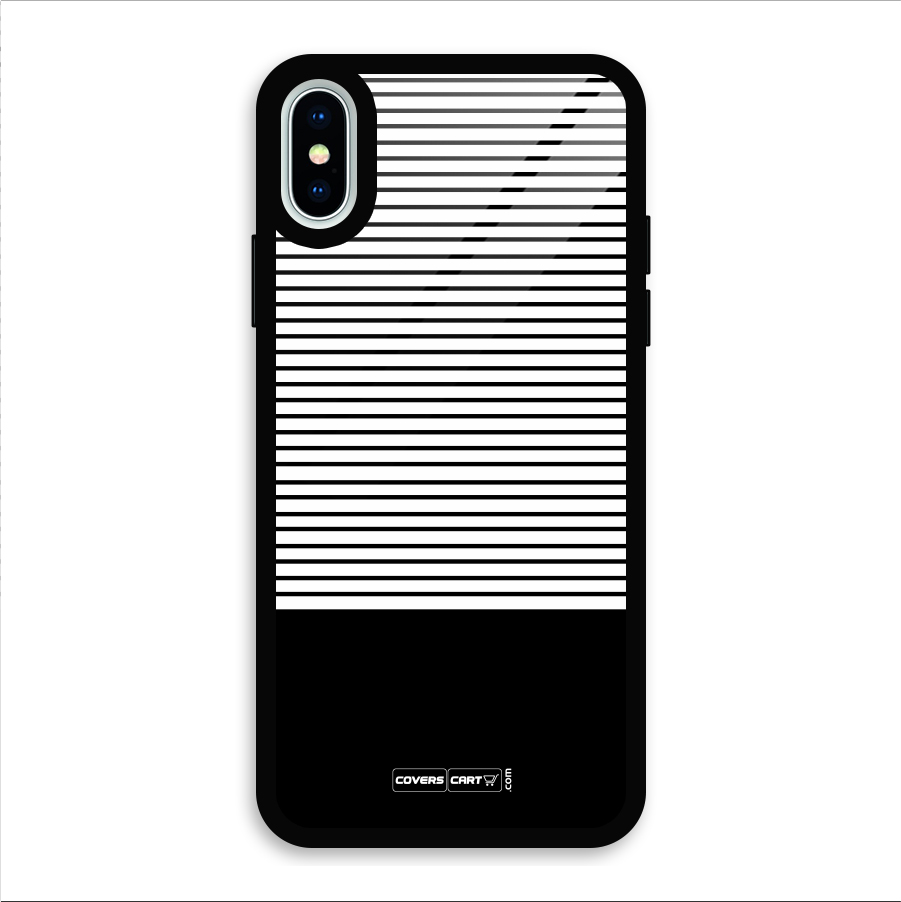 Classy Black Stripes Glass Back Case for iPhone X