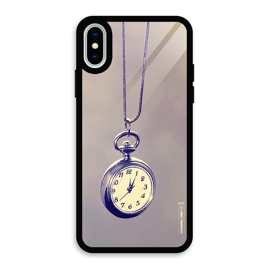 Clock Locket Glass Back Case for iPhone X