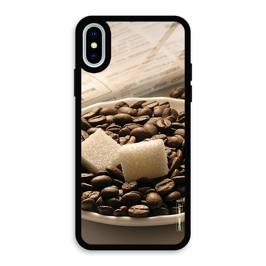 Coffee And Sugar Cubes Glass Back Case for iPhone X