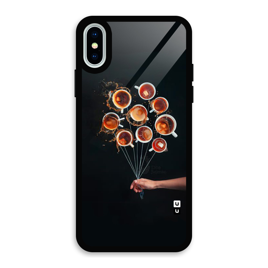 Coffee Balloon Glass Back Case for iPhone X