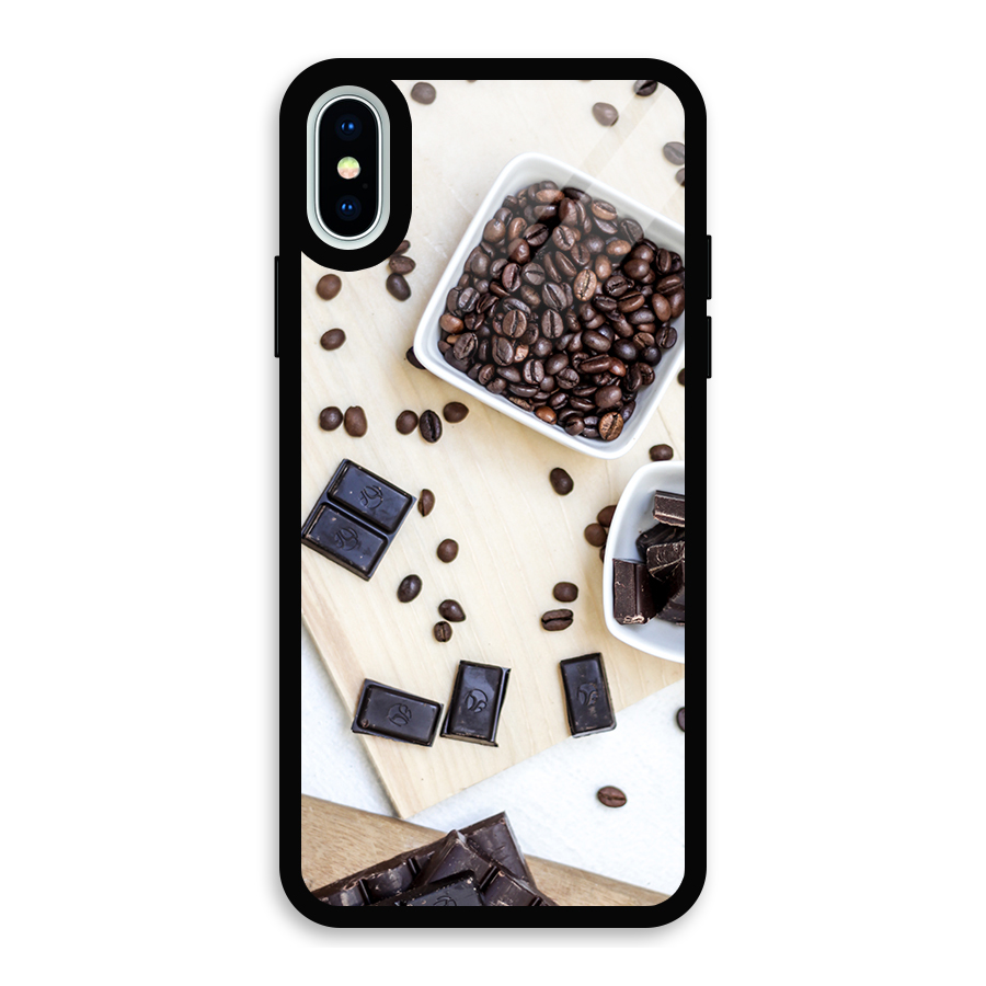 Coffee Beans and Chocolate Glass Back Case for iPhone X
