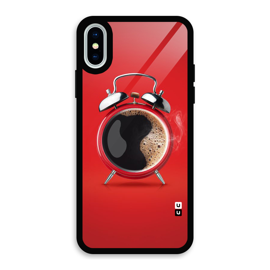 Coffee Clock Glass Back Case for iPhone X