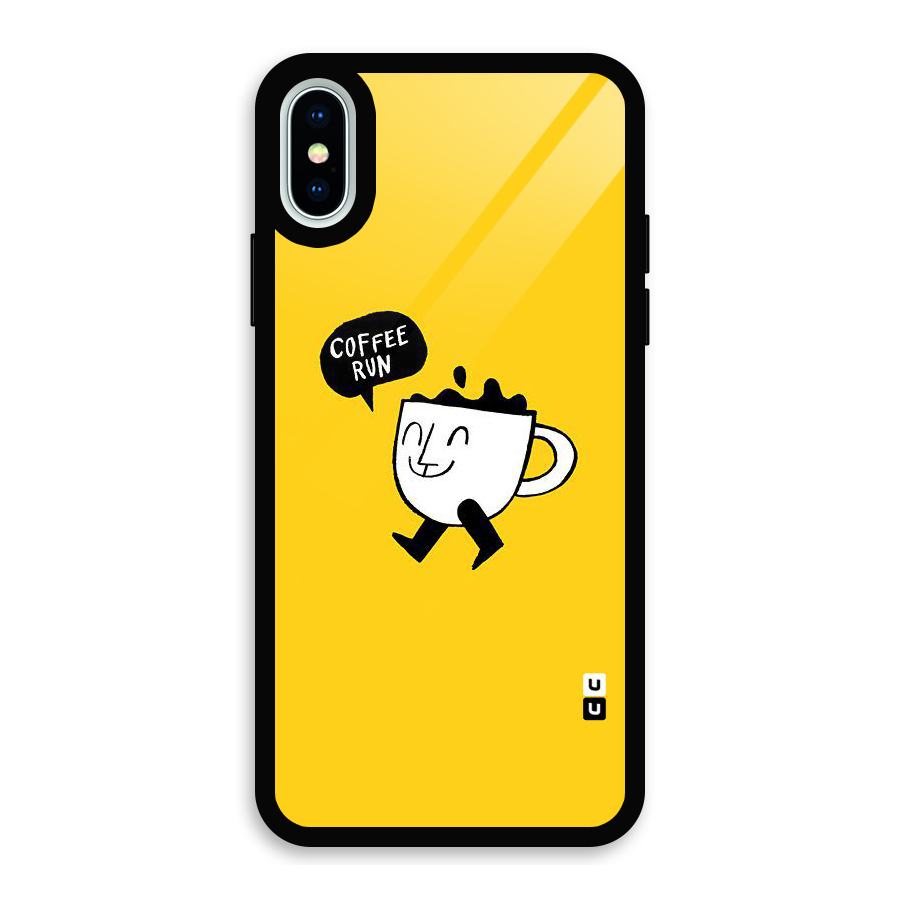 Coffee Run Glass Back Case for iPhone X