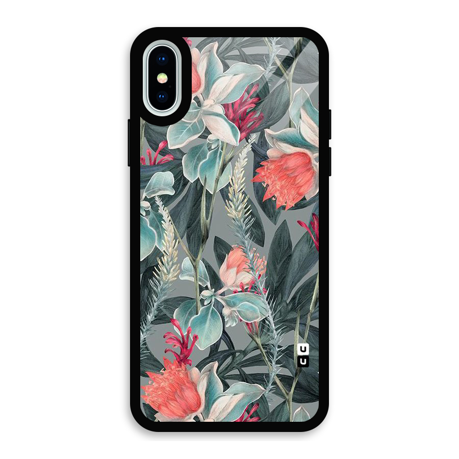Colored Petals Glass Back Case for iPhone X