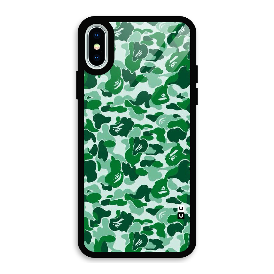 Colorful Camouflage Glass Back Case for iPhone X