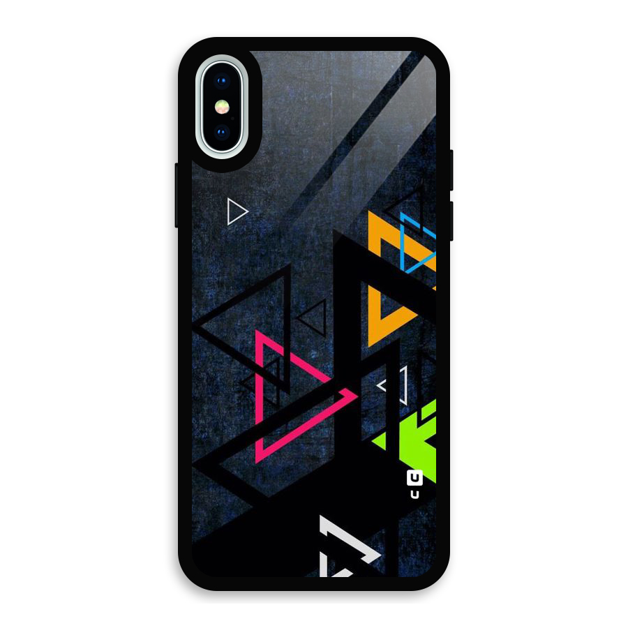 Coloured Triangles Glass Back Case for iPhone X